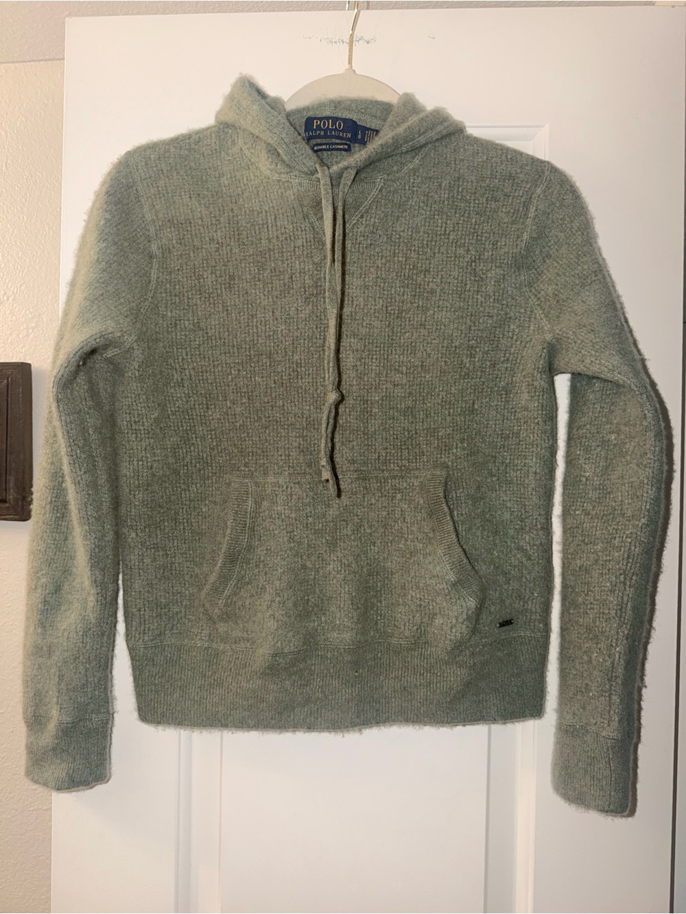 Ralph Lauren sage green cashmere hooded sweater